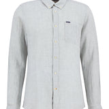 Chemise lin ajustée pied-de-poule Linton – Ardoise – Barbour Homme