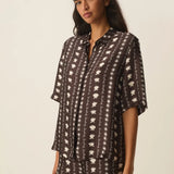 Chemise manches courtes imprimé coquillage Spizule - Sable - DES PETITS HAUTS