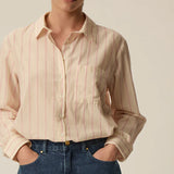Chemise rayée chic avec fils brillants Tinette - Glossy pivoine - DES PETITS HAUTS