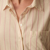 Chemise rayée chic avec fils brillants Tinette - Glossy pivoine - DES PETITS HAUTS