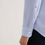 Chemise rayée coupe slim pour homme - Bleu - SEIDENSTICKER