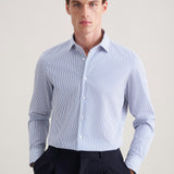 Chemise rayée coupe slim pour homme - Bleu - SEIDENSTICKER