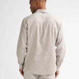 Chemise rayée en lin Eclipse - Light tan - PETROL INDUSTRIES HOMME