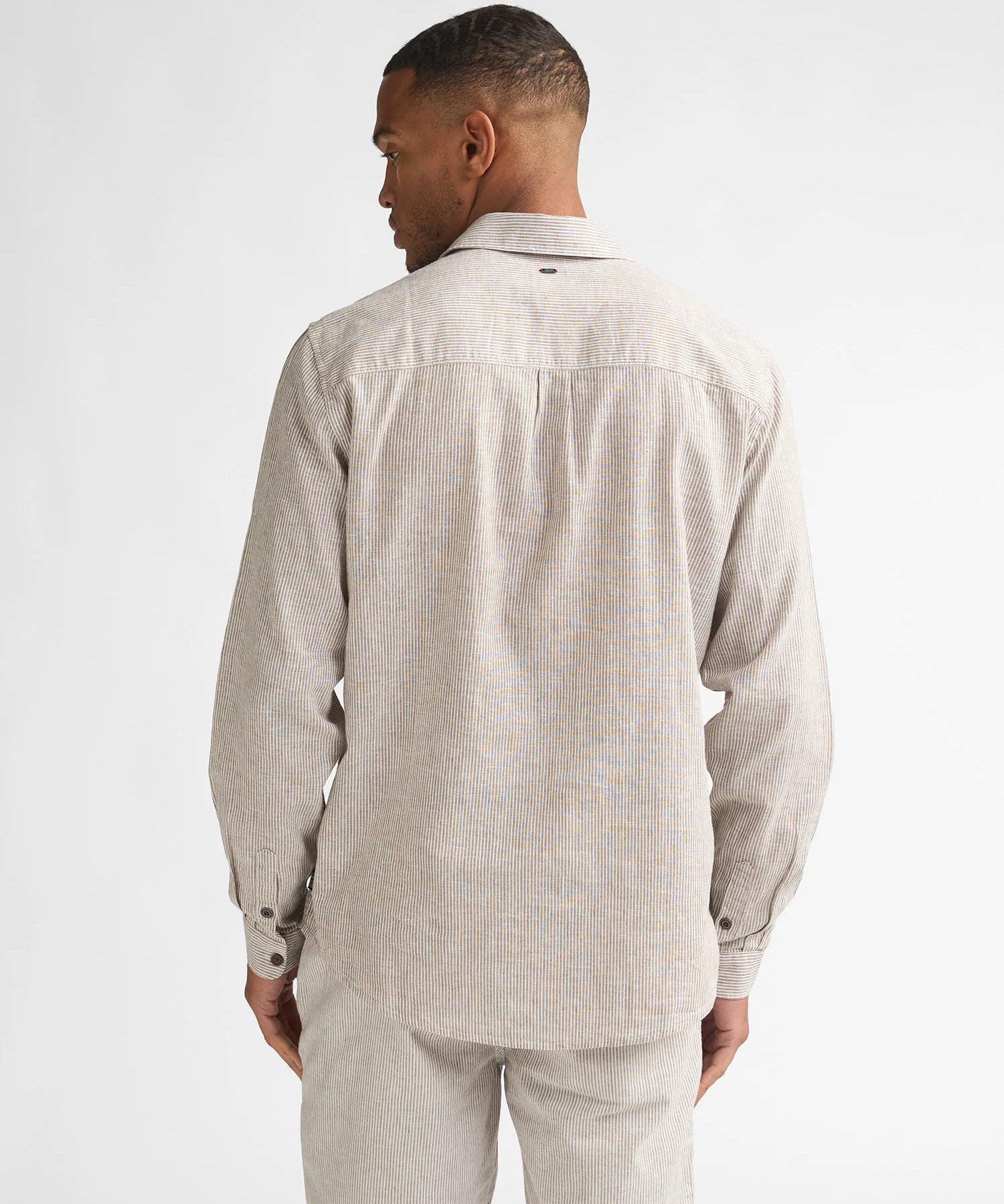 Chemise rayée en lin Eclipse - Light tan - PETROL INDUSTRIES HOMME