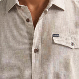 Chemise rayée en lin Eclipse - Light tan - PETROL INDUSTRIES HOMME
