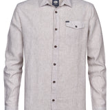 Chemise rayée en lin Eclipse - Light tan - PETROL INDUSTRIES HOMME