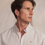 Chemise rayée en lin et coton Studeche - Teck - TBS HOMME