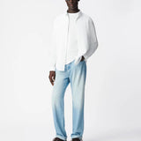 Chemise rayée tennis en coton et lin pour homme M312213 - Blanc Amande - IKKS MEN