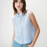 Chemise sans manches à petits carreaux vichy Windell - Ciel - GRACE & MILA