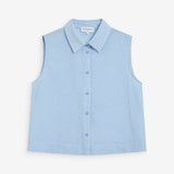 Chemise sans manches à petits carreaux vichy Windell - Ciel - GRACE & MILA