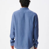 Chemise slim en lin homme M312003 - Bleu riviera - IKKS MEN