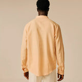 Chemise unie en lin Agadez - Saumon - SUN VALLEY HOMME