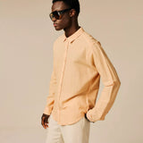Chemise unie en lin Agadez - Saumon - SUN VALLEY HOMME