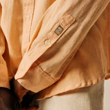 Chemise unie en lin Agadez - Saumon - SUN VALLEY HOMME