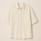 Chemise en lin manches courte style safari Estonie - DES PETITS HAUTS