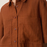 Chemise en lin manches courte style safari Estonie - DES PETITS HAUTS