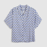 Chemisier fluide à fleurs manches courtes B312245 - Bleu grisé - IKKS WOMEN
