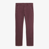 Visuel à plat de face du pantalon chino en coton stretch rouge vigne SERGE BLANCO 702