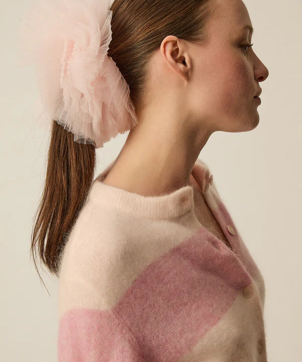 Chouchou volumineux en tulle bulle Noelia - Rose bonbon - DES PETITS HAUTS