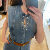 Combi-pantalon en jean Tia - Bleu - SUNCOO