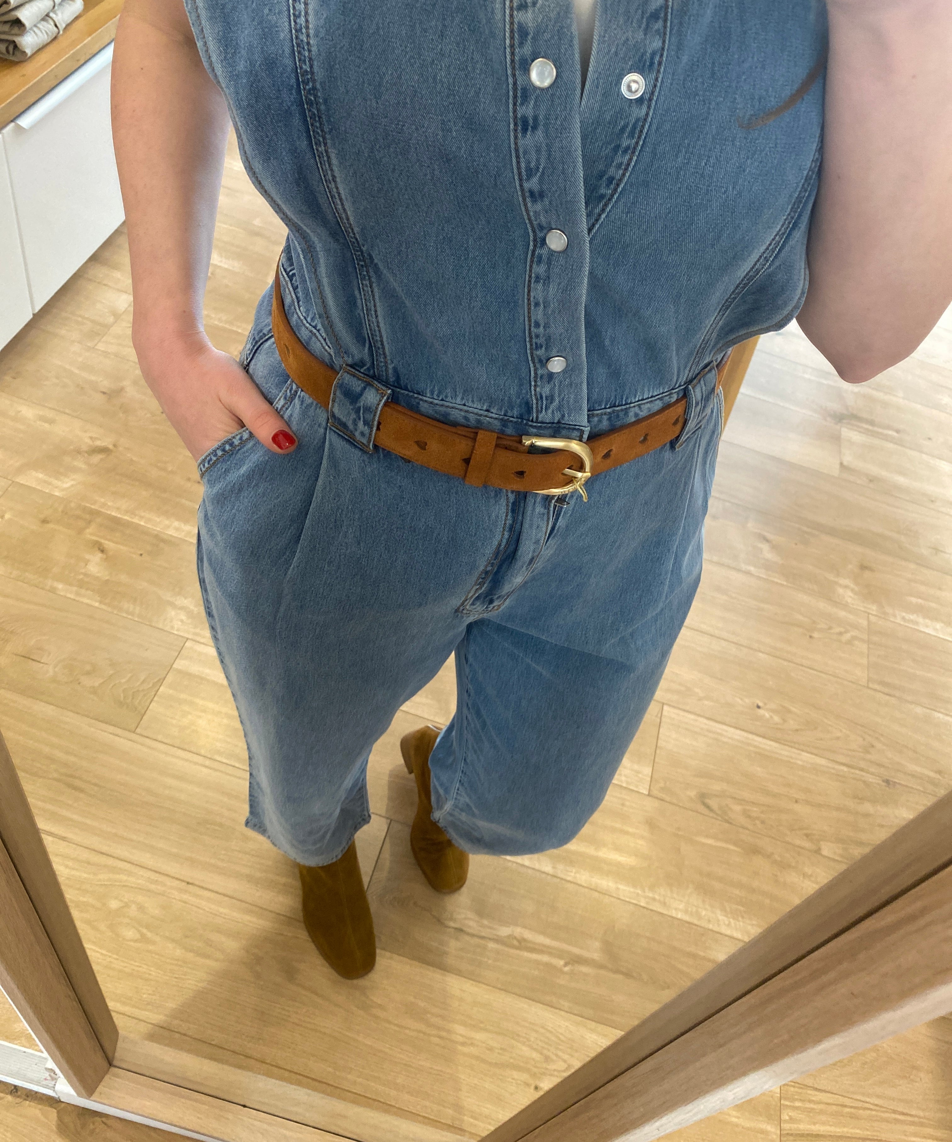 Combi-pantalon en jean Tia - Bleu - SUNCOO