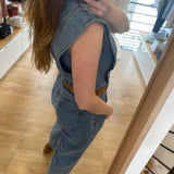 Combi-pantalon en jean Tia - Bleu - SUNCOO