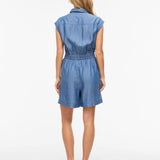 Combi-short boutonné sans manches Vitevira - Bleu moyen - VILA