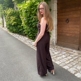 Combi pantalon palazzo sans manches Tahomi - Terre - DES PETITS HAUTS