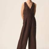 Combi pantalon palazzo sans manches Tahomi - Terre - DES PETITS HAUTS