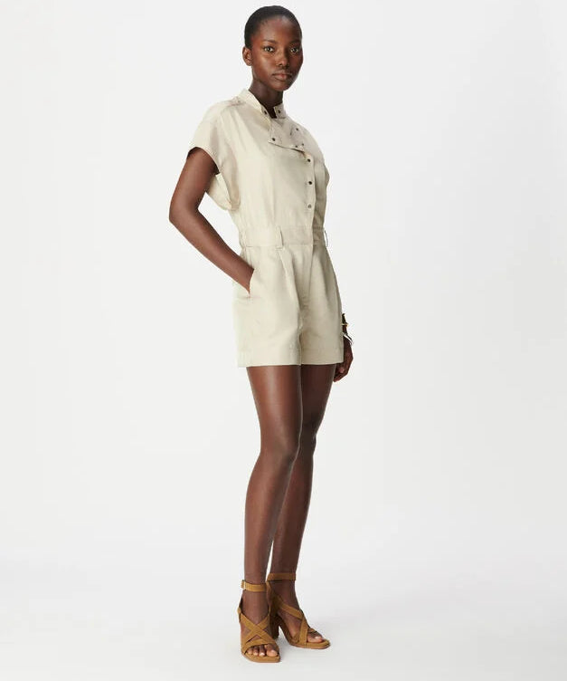 Combi short fluide à fermeture asymétrique B332115 - Beige - IKKS WOMEN
