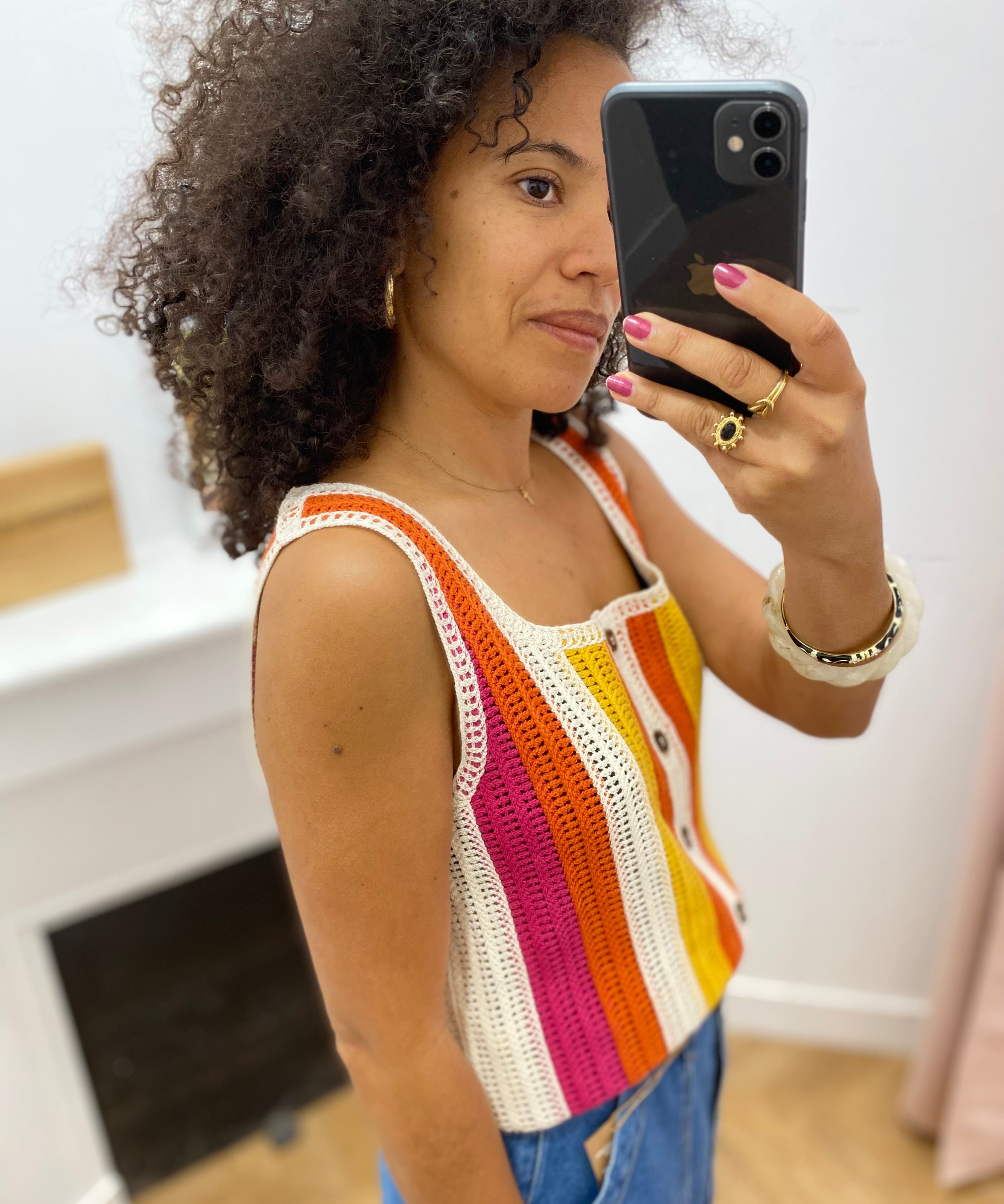 Débardeur en crochet à rayures Dae - Multicolore - LA PETITE ETOILE