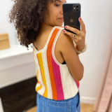 Débardeur en crochet à rayures Dae - Multicolore - LA PETITE ETOILE