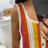 Débardeur en crochet à rayures Dae - Multicolore - LA PETITE ETOILE