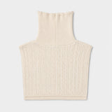 Vue du plastron blanc cassé SUNCOO Azral avec col montant zippé fermé