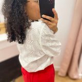 Chemise femme brodée manches 3/4 Fadiacha - Arctique - TBS Femme
