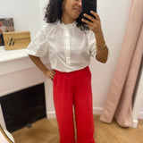 Chemise femme brodée manches 3/4 Fadiacha - Arctique - TBS Femme