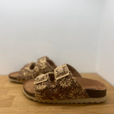 Mules en tricot brodé Fiona - Marron - ARMISTICE