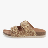 Mules en tricot brodé Fiona - Marron - ARMISTICE