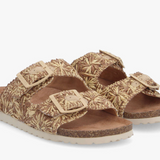 Mules en tricot brodé Fiona - Marron - ARMISTICE