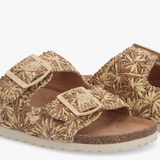 Mules en tricot brodé Fiona - Marron - ARMISTICE