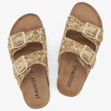 Mules en tricot brodé Fiona - Marron - ARMISTICE