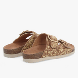 Mules en tricot brodé Fiona - Marron - ARMISTICE