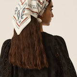 Foulard bandana en coton doux imprimé Nabelle - Choco - DES PETITS HAUTS