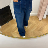 Jean large taille haute avec poches plaquées Gaia - Stone used - LOLA ESPELETA