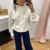 Sweat à fermeture zippée Glorizip - Greige - TBS FEMME