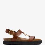 Sandales à bride en T en cuir Gwen - Marron - BARBOUR FEMME