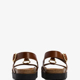 Sandales à bride en T en cuir Gwen - Marron - BARBOUR FEMME