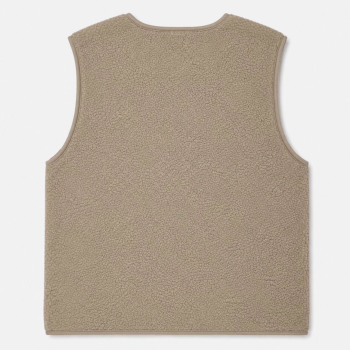 Vue de dos du gilet sans manches beige clair en maille texturée SUN VALLEY FEMME Drago