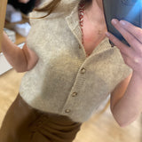 Gilet Alibaba sans manches - Latte - DES PETITS HAUTS