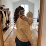Gilet Alvaro rayé oversize - Beurre/Bulle - DES PETITS HAUTS